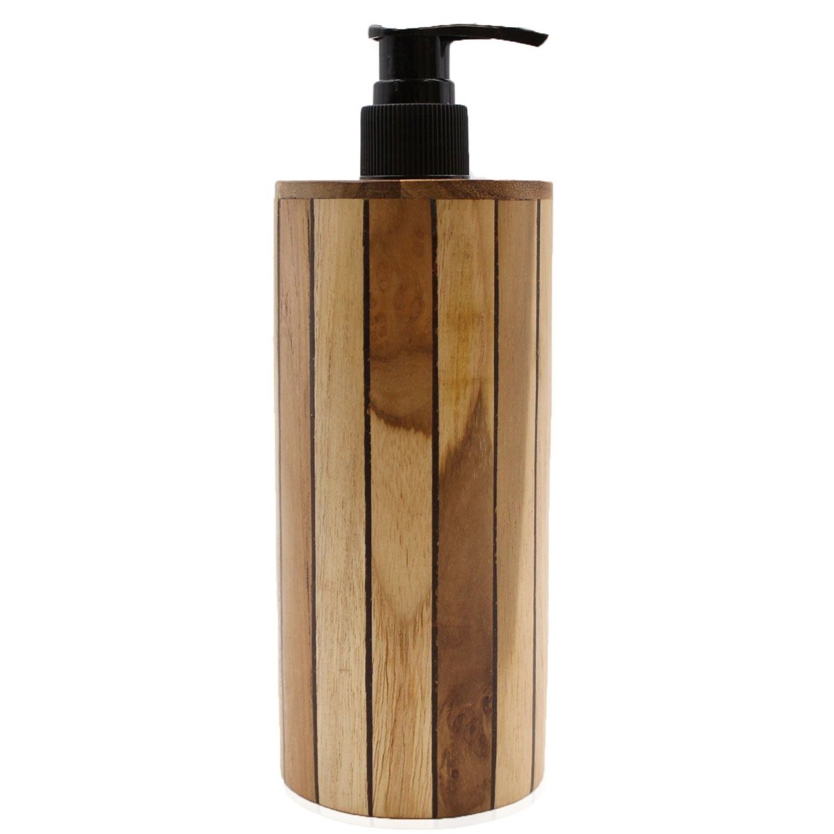 Natural Teakwood Soap Dispenser - RoundTeakwood Soap DispensersHeart Notes