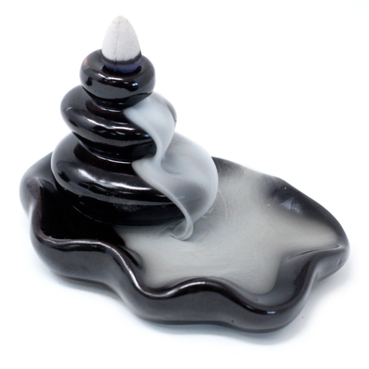 Back Flow Incense Burner - Large Pebbles into PoolBackflow Incense BurnerHeart Notes