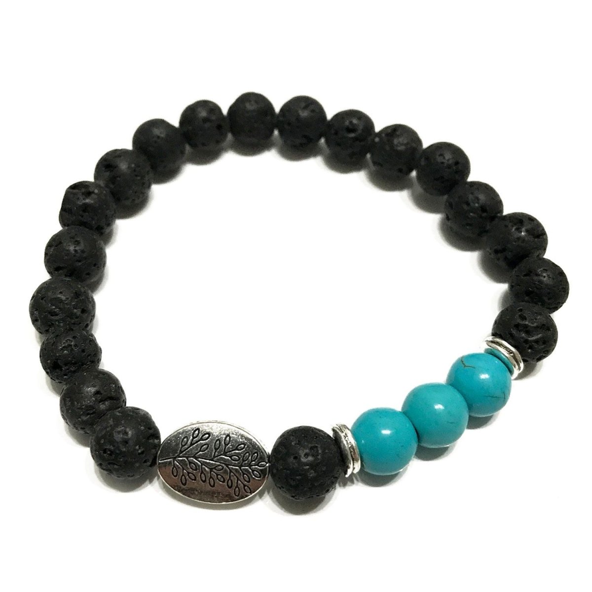 Lava Stone Bracelet - Leaf TurquoiseLava Stone BraceletsHeart Notes