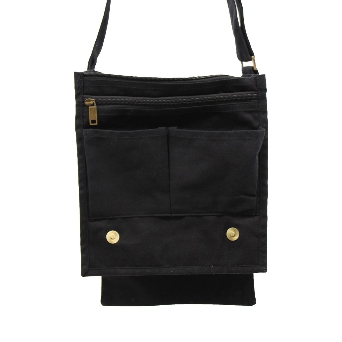 Cotton Canvas Messenger Bag - BlackCotton Canvas Messenger BagHeart Notes