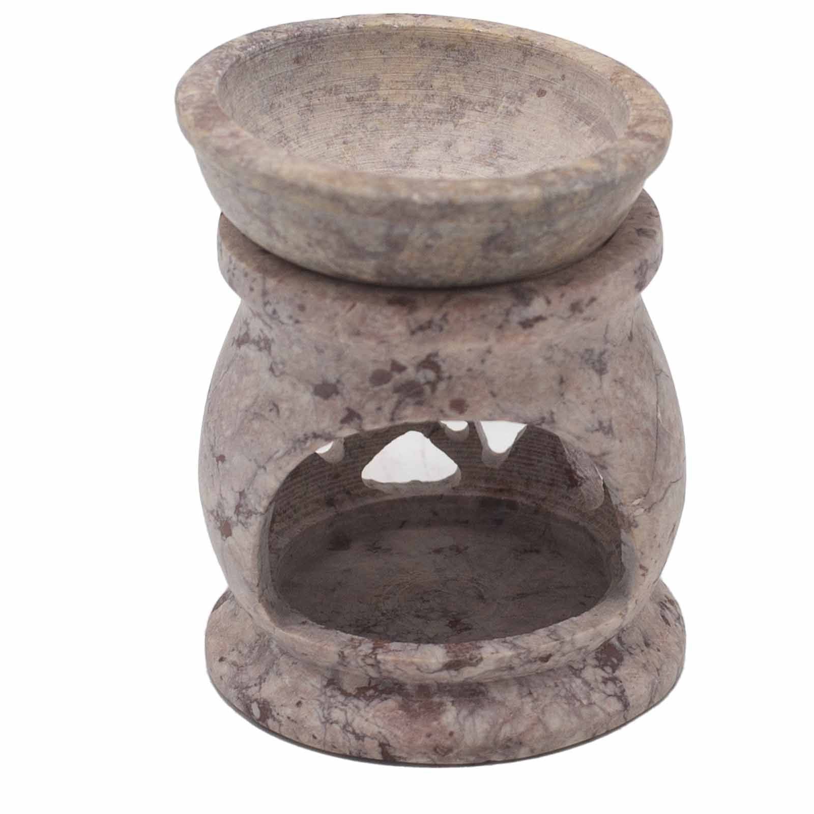 Small Soapstone Oil Burner 8cm - Three Moon PentagonSoapstone Oil BurnersHeart Notes