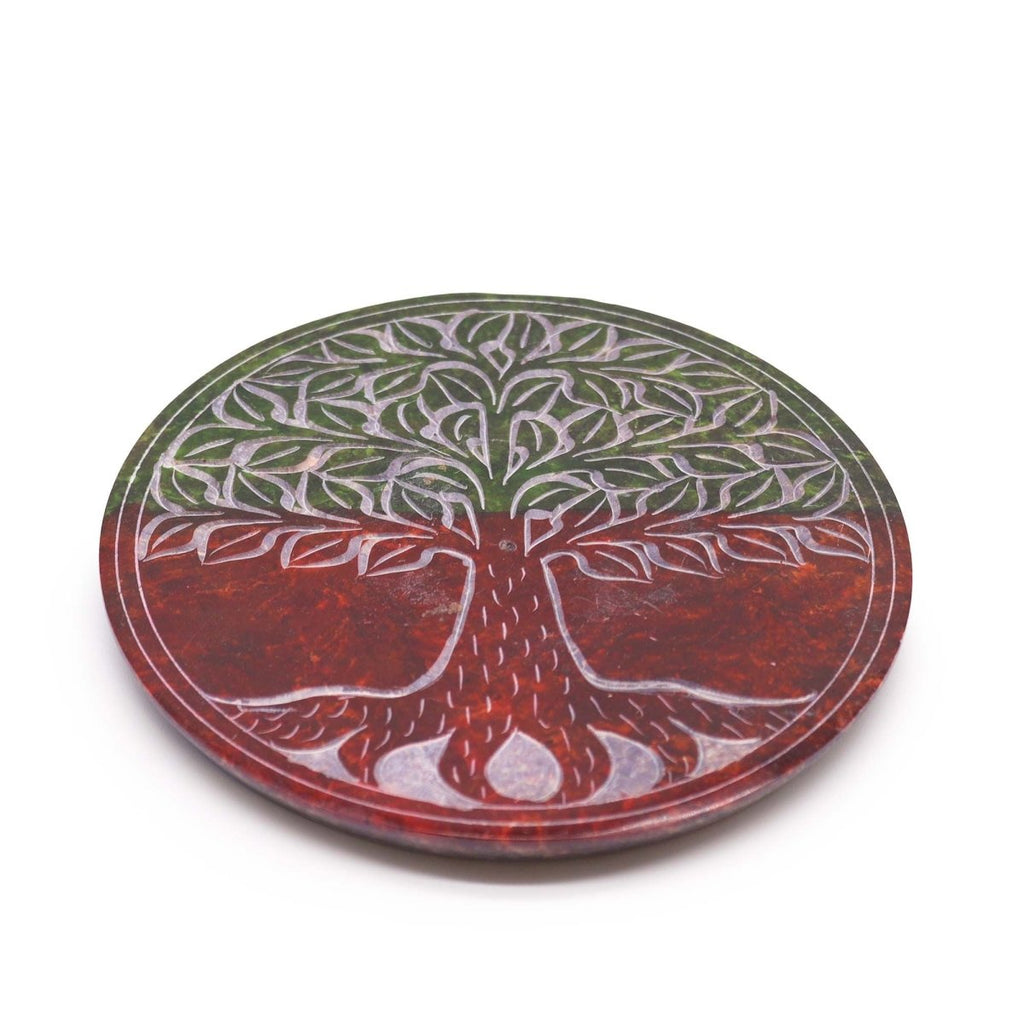 Soapstone Disc Incense Holder - Tree of LifeSoapstone Incense HoldersHeart Notes