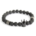 Crystal Crown / Black Agate - Gemstone BraceletBoho Bling Gemstone BraceletsHeart Notes