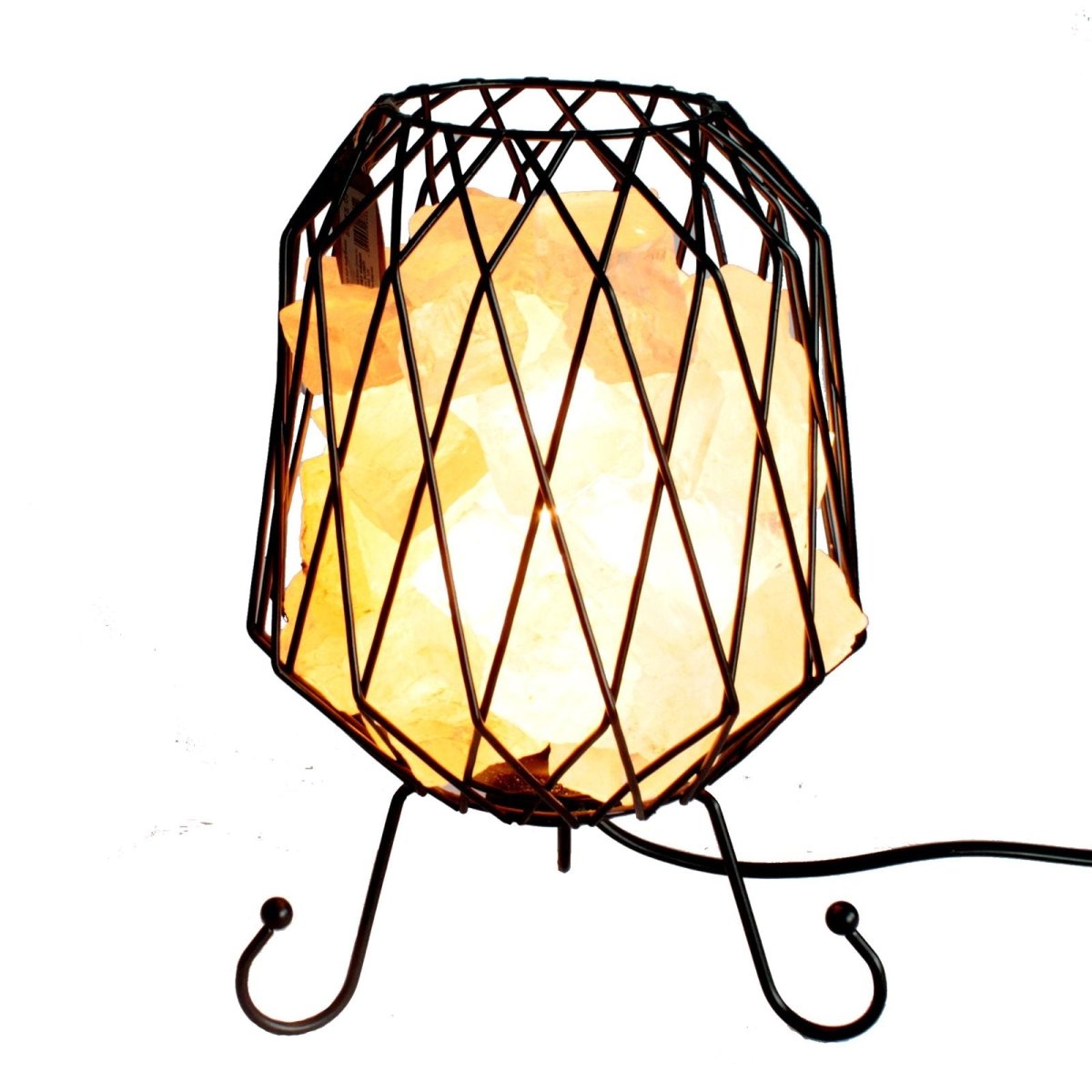 Mesh Salt Rock Brazier, White Salt Chunks, Cable & BulbSalt Rock Brazier SetsHeart Notes