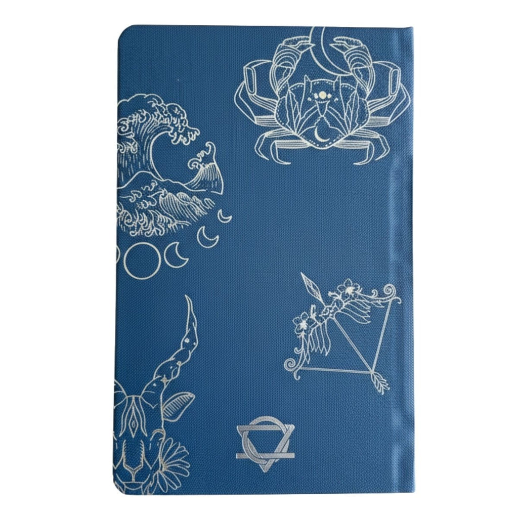 Midnight Blue Wellness Journal - 120 pages - Silver ZodiacWellness & Gratitude NotebooksHeart Notes