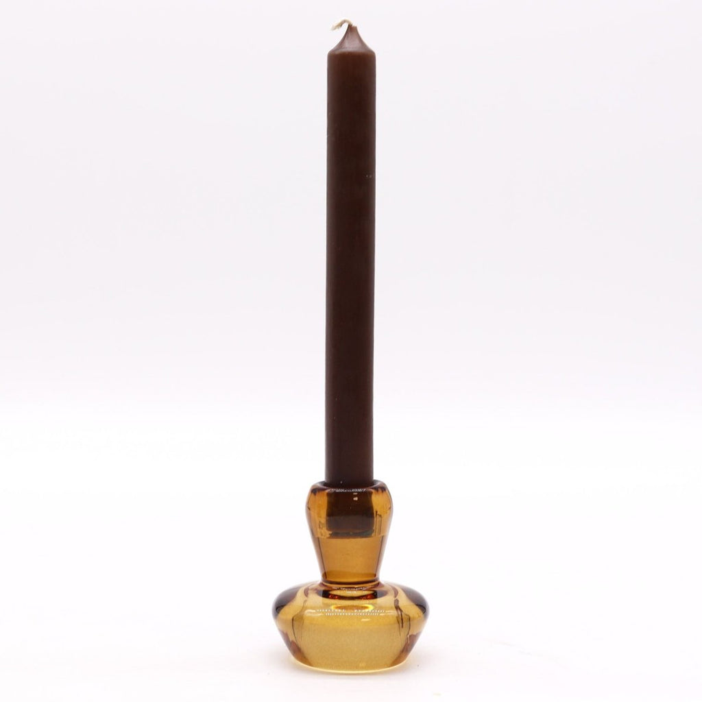 Mushroom Flip Dinner Candle / Tealight Holder - Antique AmberGlass Candle Holders & JarsHeart Notes