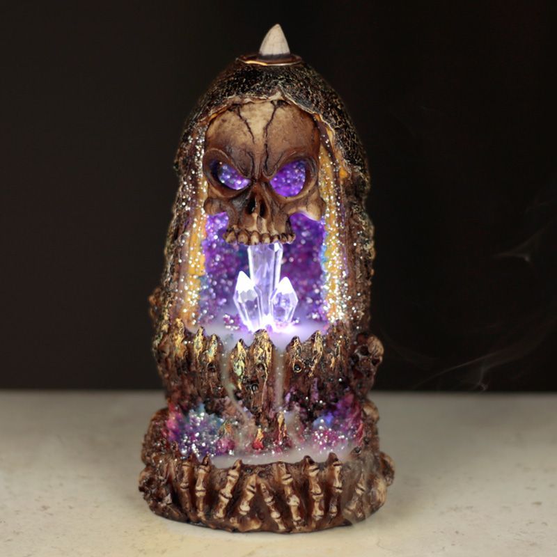 Skull Crystal Cave LED Backflow Incense BurnerBackflow Incense BurnerHeart Notes