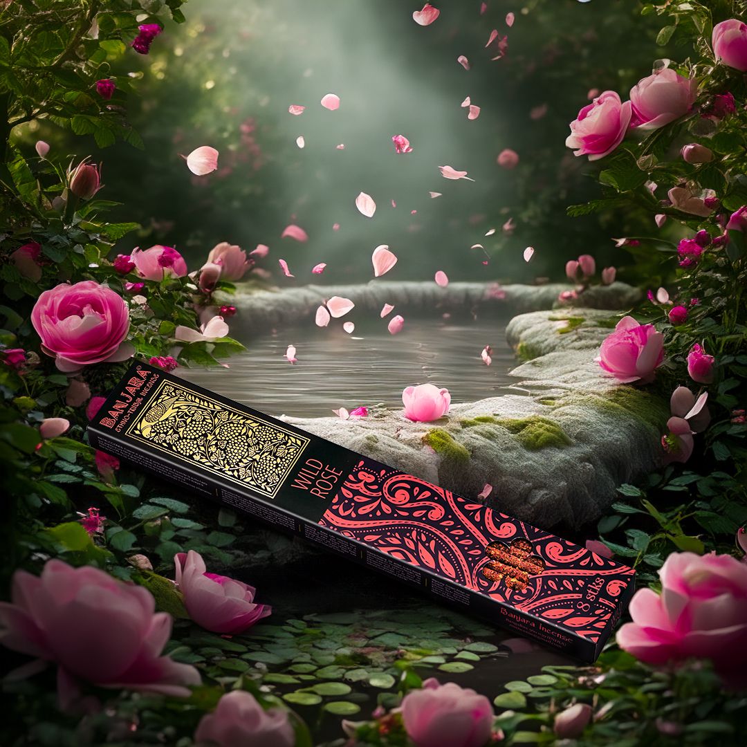 Banjara Extra Long Smudge Stick - Wild RoseBanjara Extra Long Smudge Incense SticksHeart Notes
