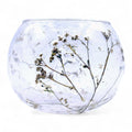 Natural Floral Glass - Bowl Candle Holder - Margarita - (8x10cm)Natural Floral Glass Candle HoldersHeart Notes