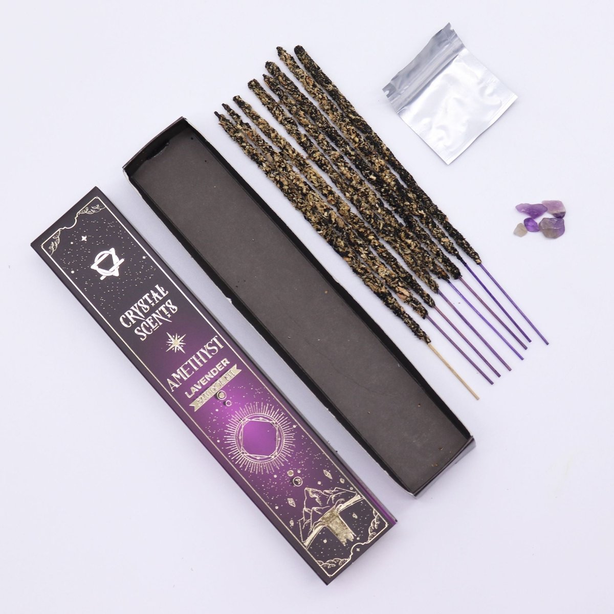 Amethyst Crystal Scents Smudge Incense - LavenderCrystal Scents Smudge IncenseHeart Notes