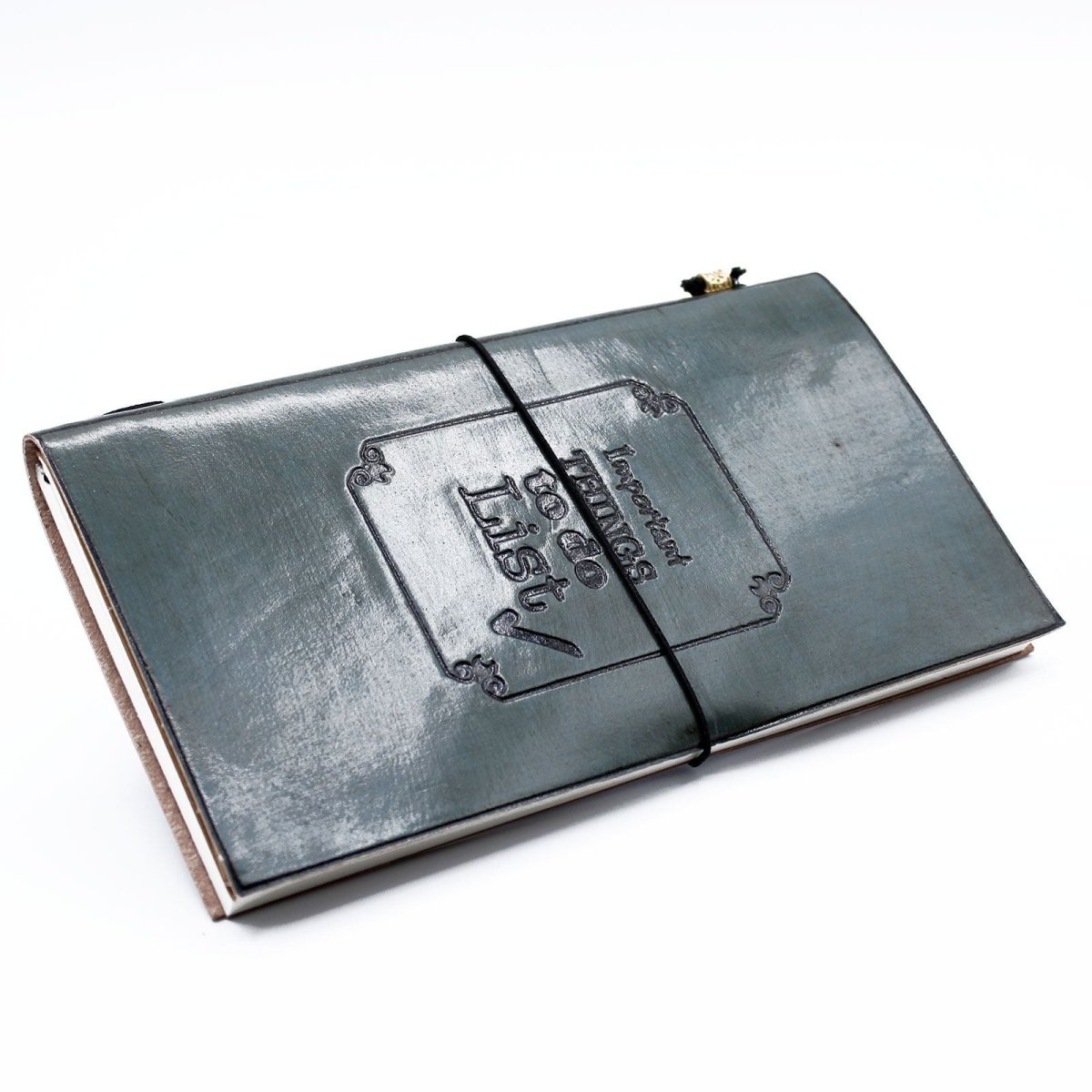 Handmade Leather Journal - Important Things To Do - Grey (80 pages)Leather JournalsHeart Notes