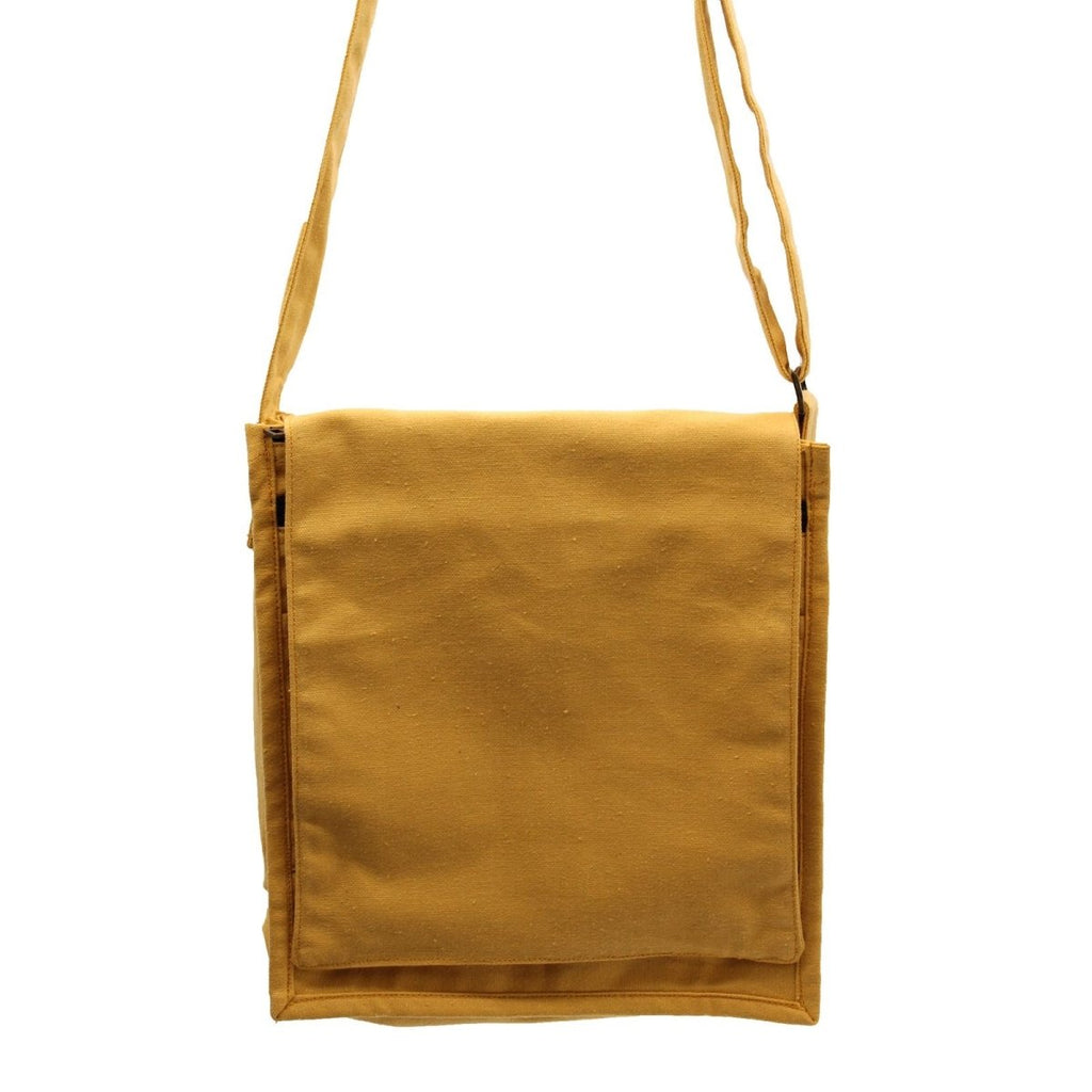 Cotton Canvas Messenger Bag - YellowCotton Canvas Messenger BagHeart Notes