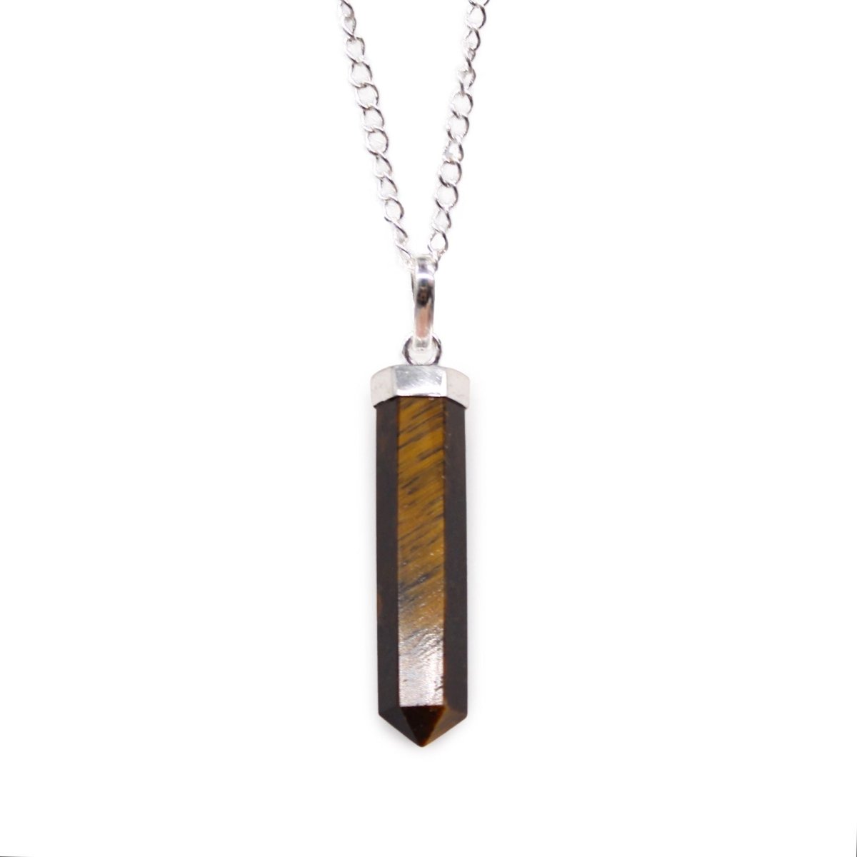 Gemstone Classic Point Pendant - Tiger EyeGemstone Pendant JewelleryHeart Notes