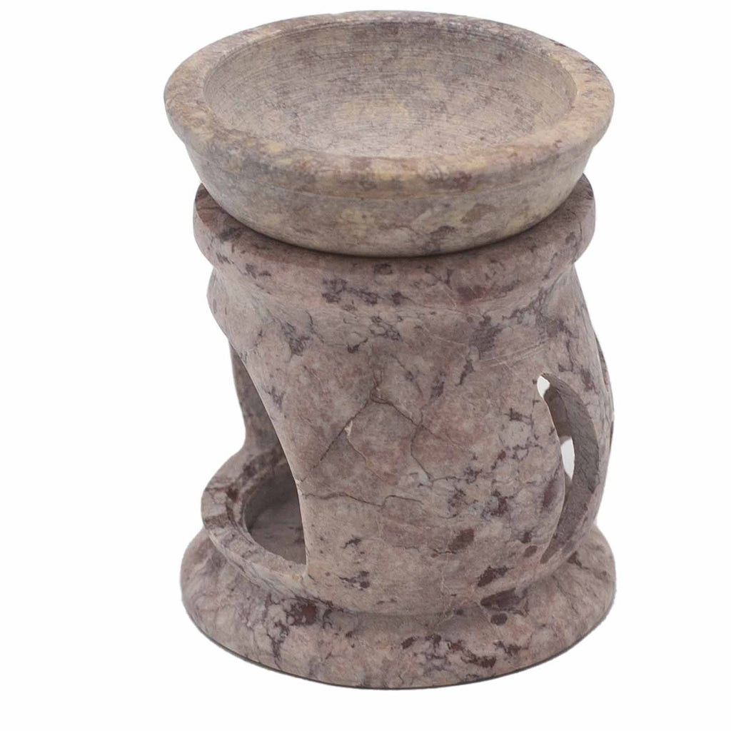 Small Soapstone Oil Burner 8cm - Three Moon PentagonSoapstone Oil BurnersHeart Notes