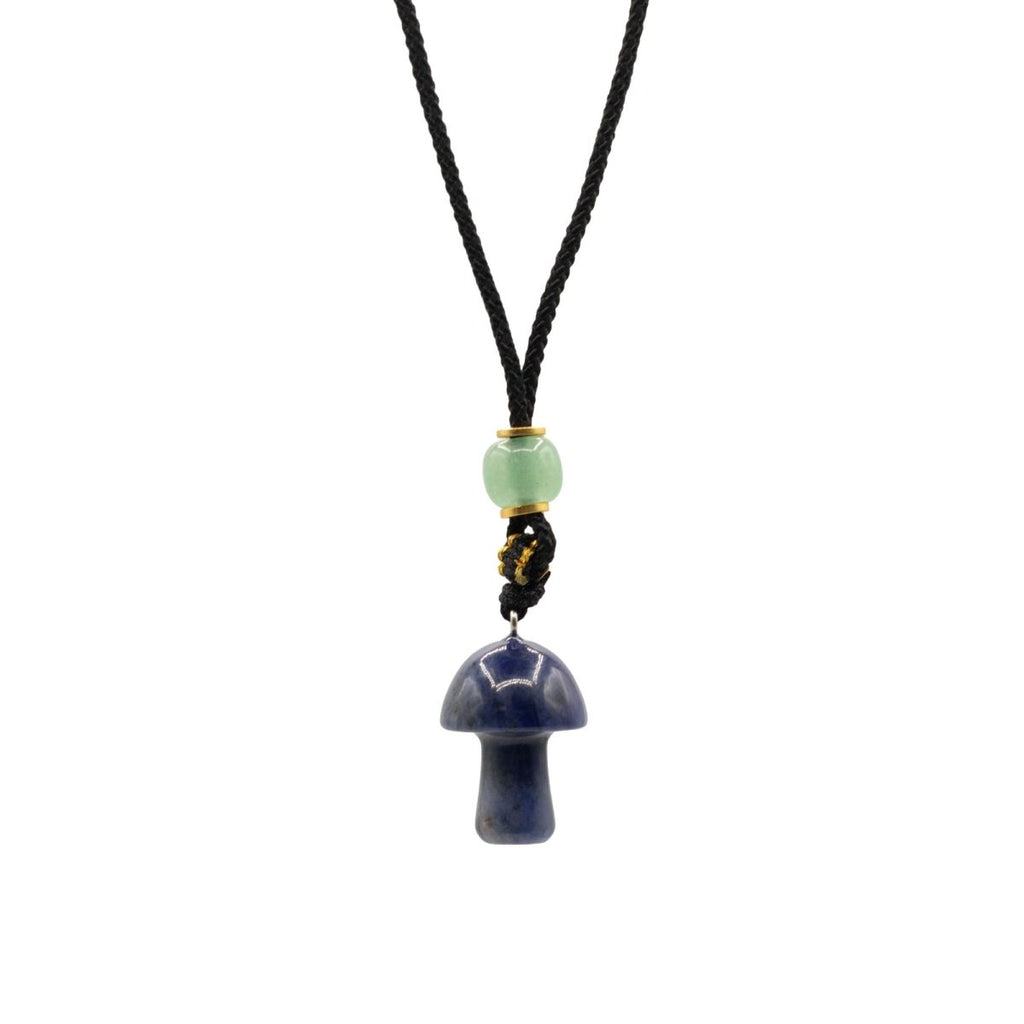 Cord Necklace Gemstone Pendant - Sodalite MushroomCord Necklace Gemstone PendantsHeart Notes