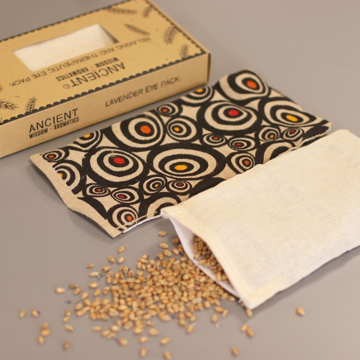 Lavender Natural Cotton and Juco Eye Pillow in Gift Box - IllusionEye Pillow With Gift BoxHeart Notes