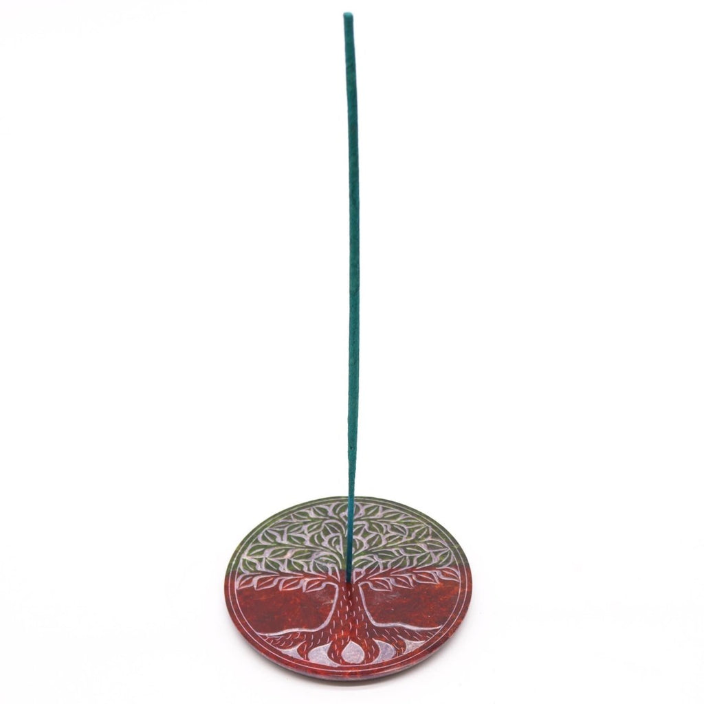 Soapstone Disc Incense Holder - Tree of LifeSoapstone Incense HoldersHeart Notes