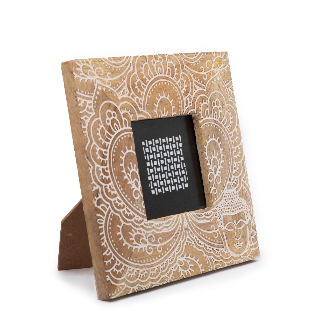 Small Mango Wood Picture Framel (for 10x10cm) 20x20x2cm - Buddha - WhiteMango Wood Picture FramesHeart Notes