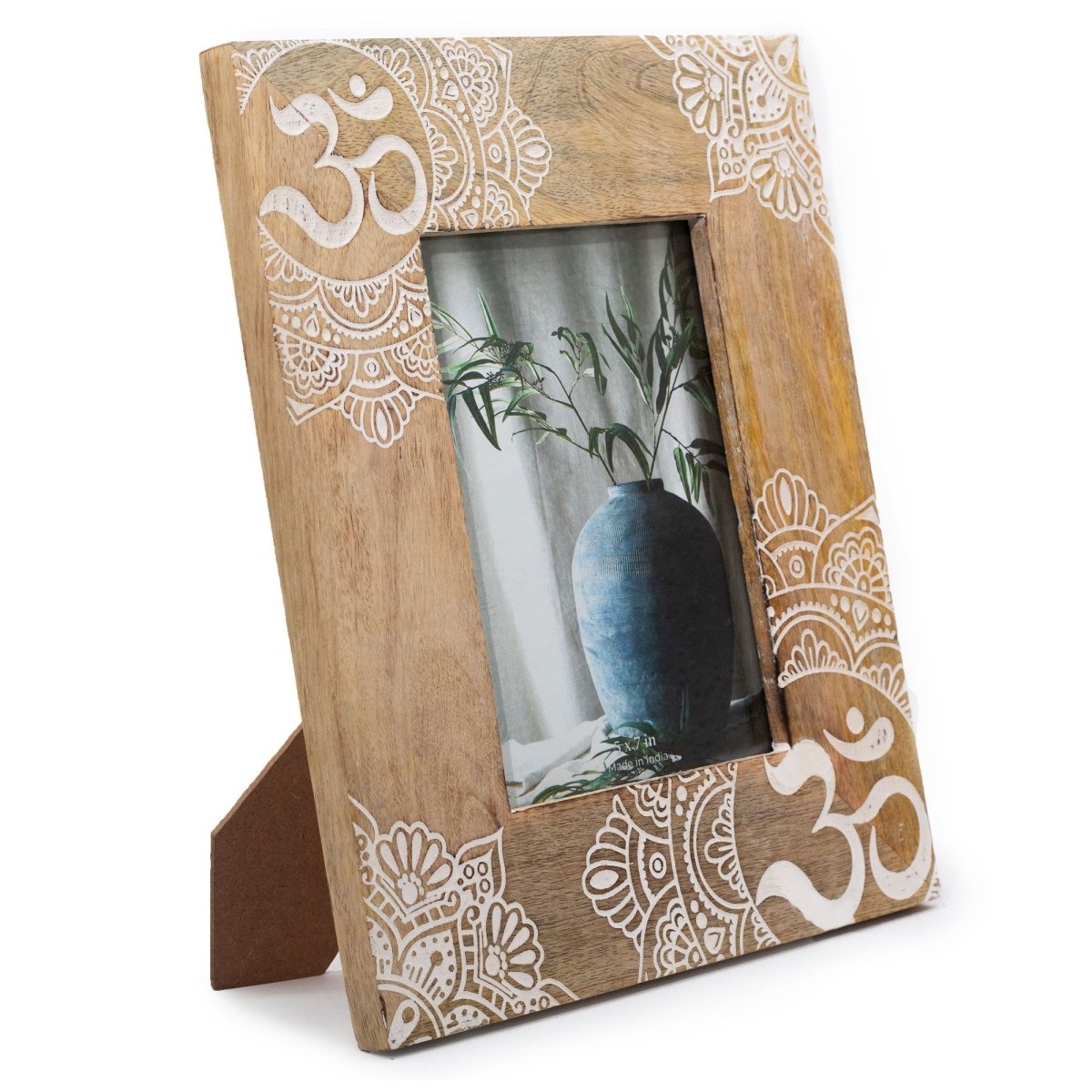 Lrg Mango Wood Picture Frame (for 13x18cm) 28x23x2cm - Mandala - WhiteMango Wood Picture FramesHeart Notes