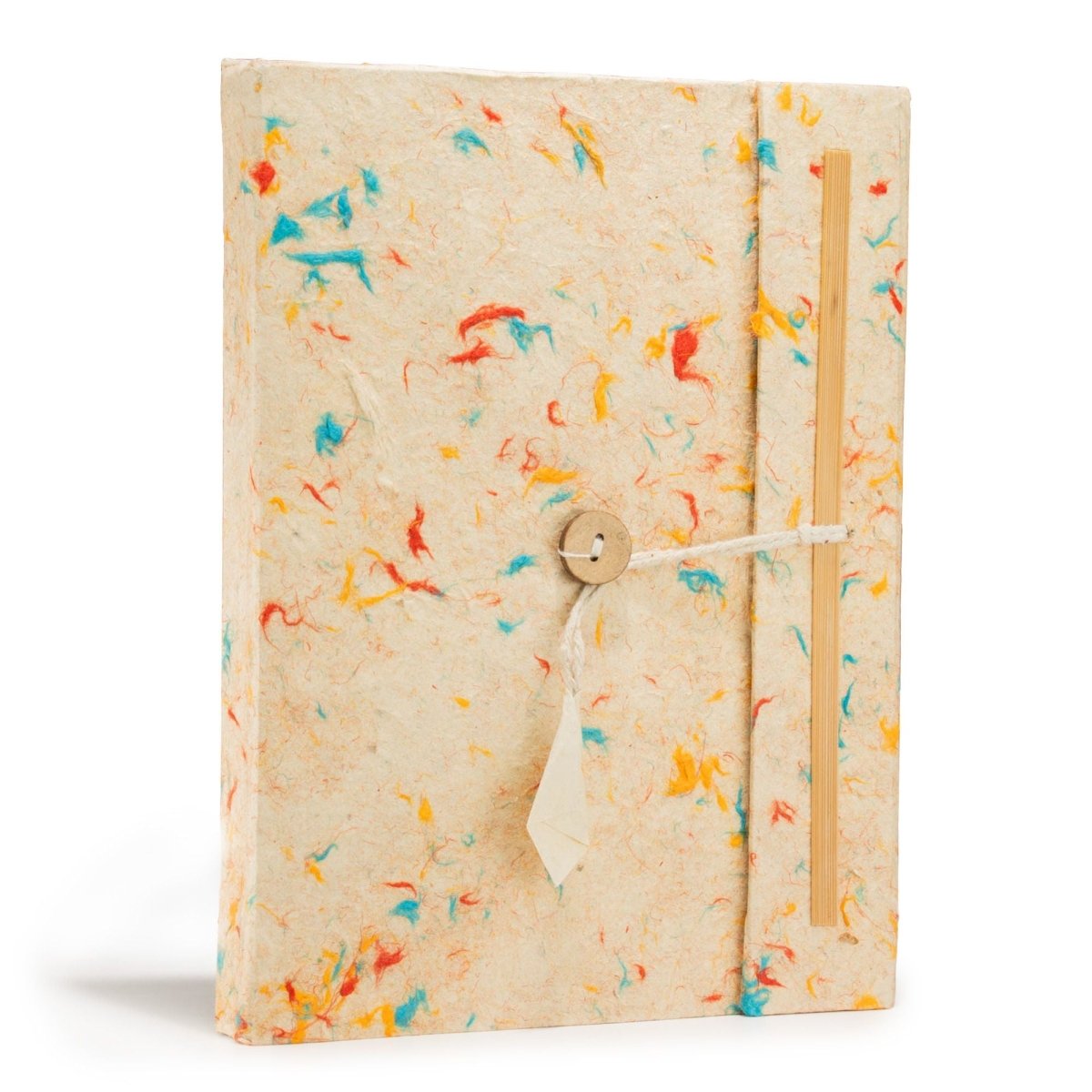 Lokta Mixed Colour Cotton Notebook – Large (21x15cm) – 45 Leaves – Includes BookmarkLokta Paper NotebooksHeart Notes