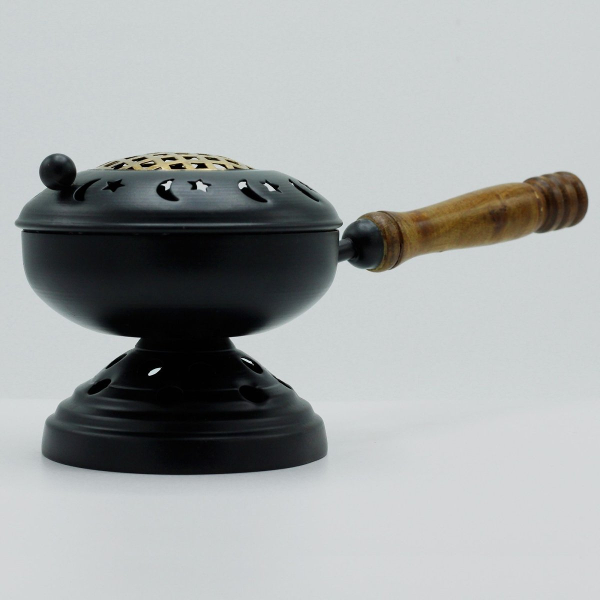 Large Iron Censer on Stand Incense Burner - Gold detailTraditional Brass Incense BurnersHeart Notes