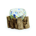 Molten Coloured Glass on Wood - Small BowlMolten Glass on WoodHeart Notes