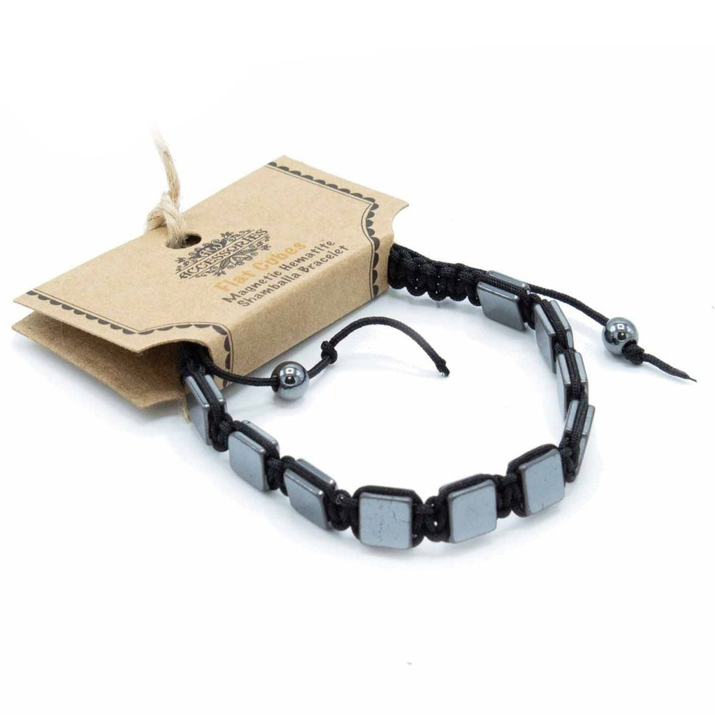 Magnetic Hematite Shamballa Bracelet - Flat CubesHematite Shamballa BraceletHeart Notes