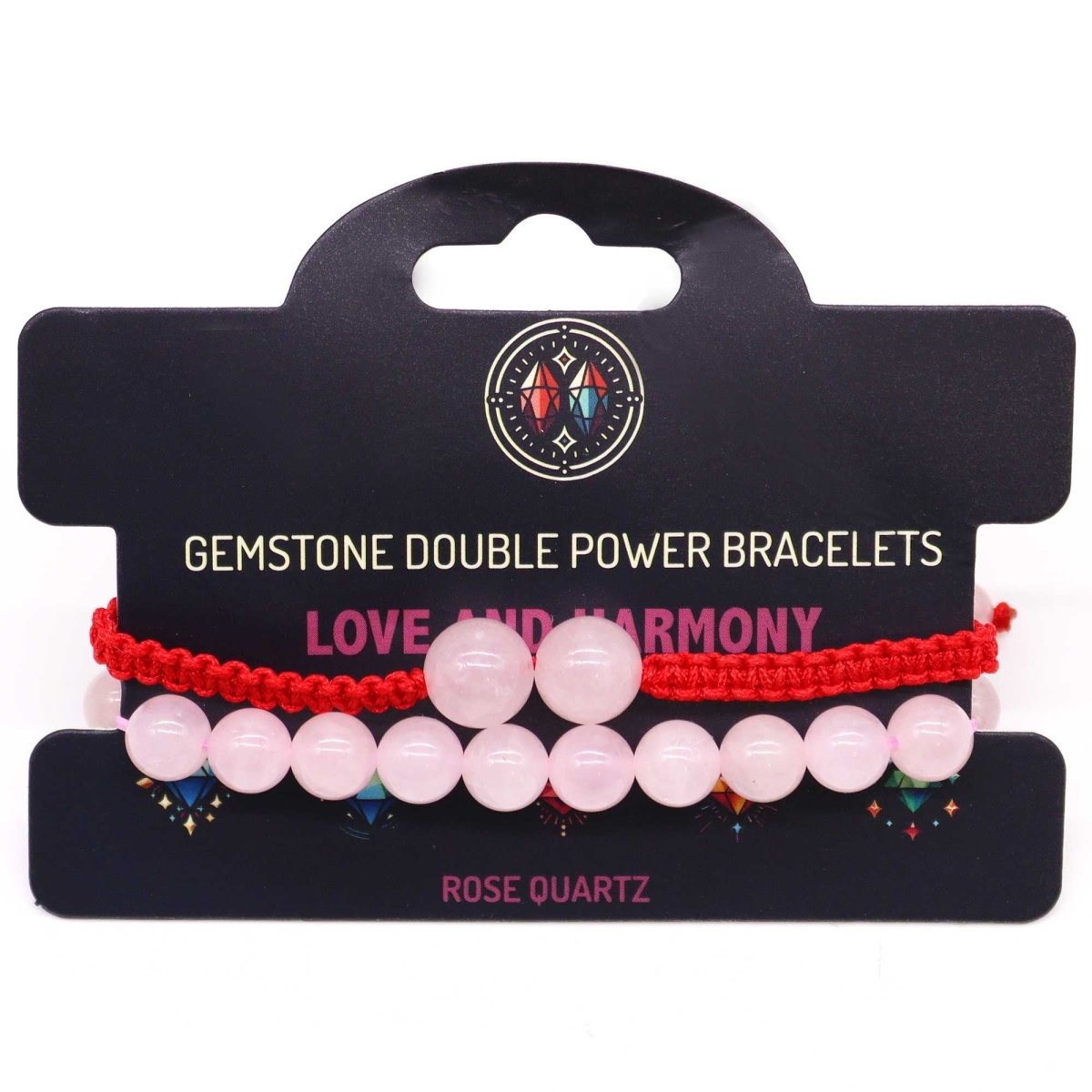 Gemstone Double Power Bracelets - Rose QuartzGemstone Double Power BraceletsHeart Notes