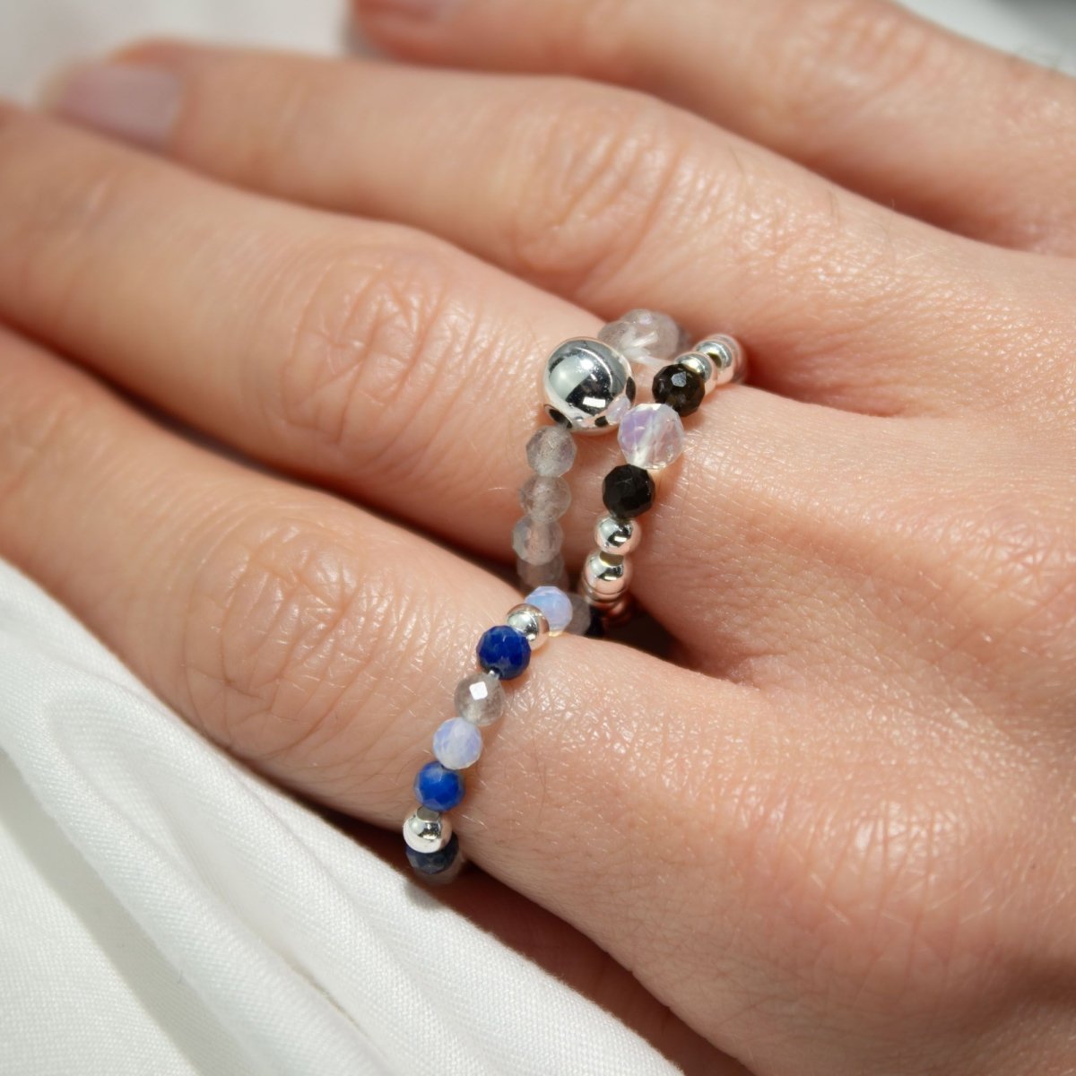 Nymph Spirit Gemstone Ring Set - Northern LightsNymph Nature Inspired Gemstone Ring SetsHeart Notes