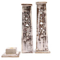 Tapered Incense Tower Washed Des2 - Mango WoodIncense HoldersHeart Notes