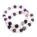 Set of 2 Gemstones Friendship Bracelets - Love - Amethyst & Rose QuartzGemstones Friendship BraceletsHeart Notes