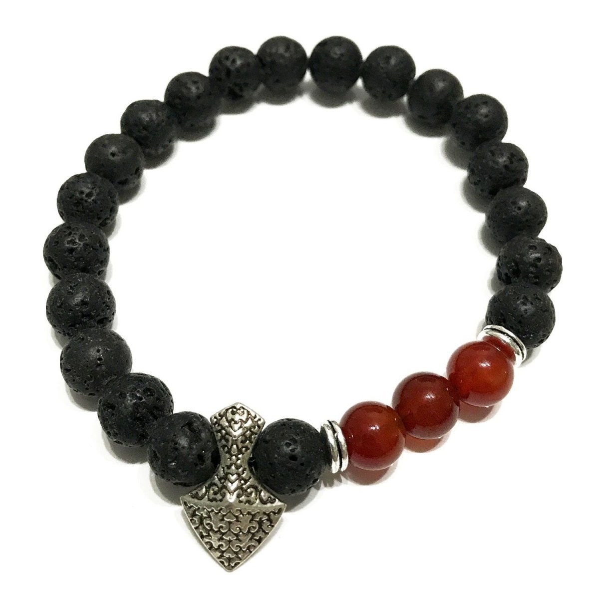 Lava Stone Bracelet - Axe - head CarnelianLava Stone BraceletsHeart Notes
