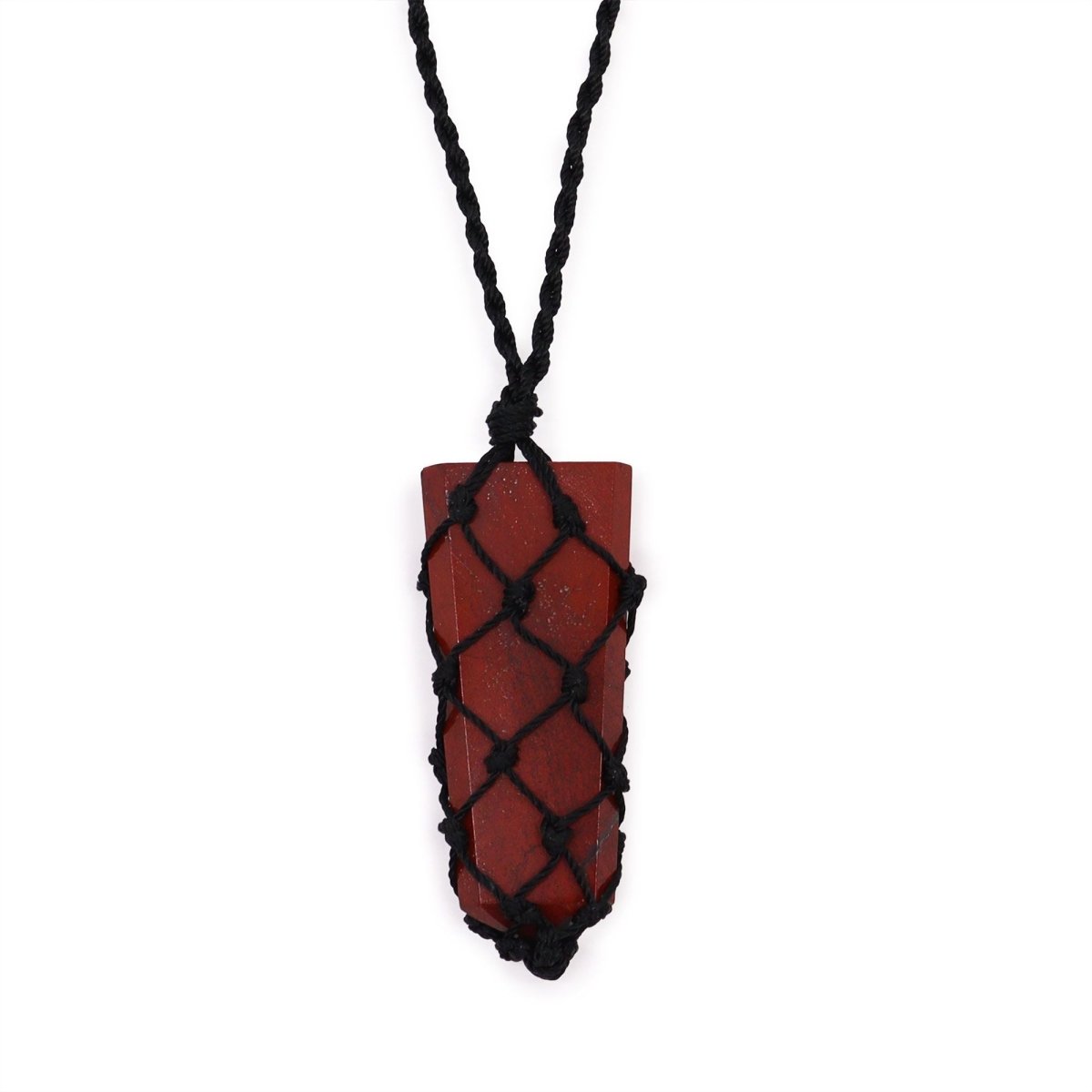 Laced Gemstone Flat Point Pendant - Red JasperLaced Gemstone PendantsHeart Notes