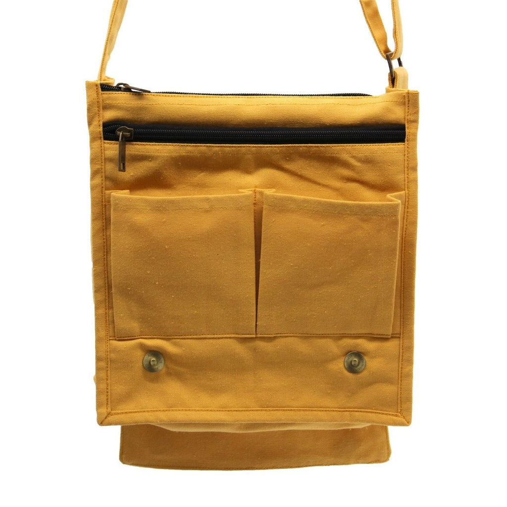 Cotton Canvas Messenger Bag - YellowCotton Canvas Messenger BagHeart Notes