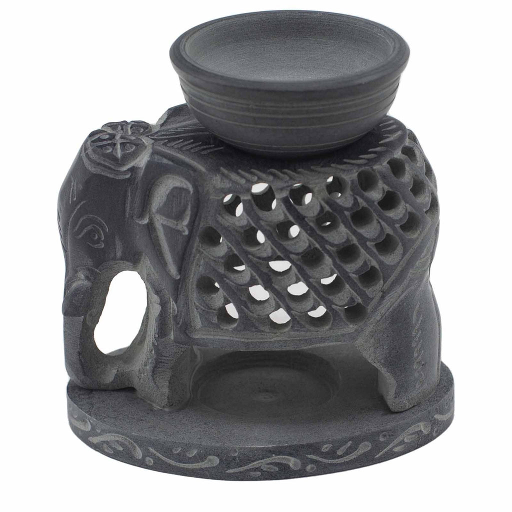 Soapstone Oil Burner 10.5cm - Standing ElephantSoapstone Oil BurnersHeart Notes