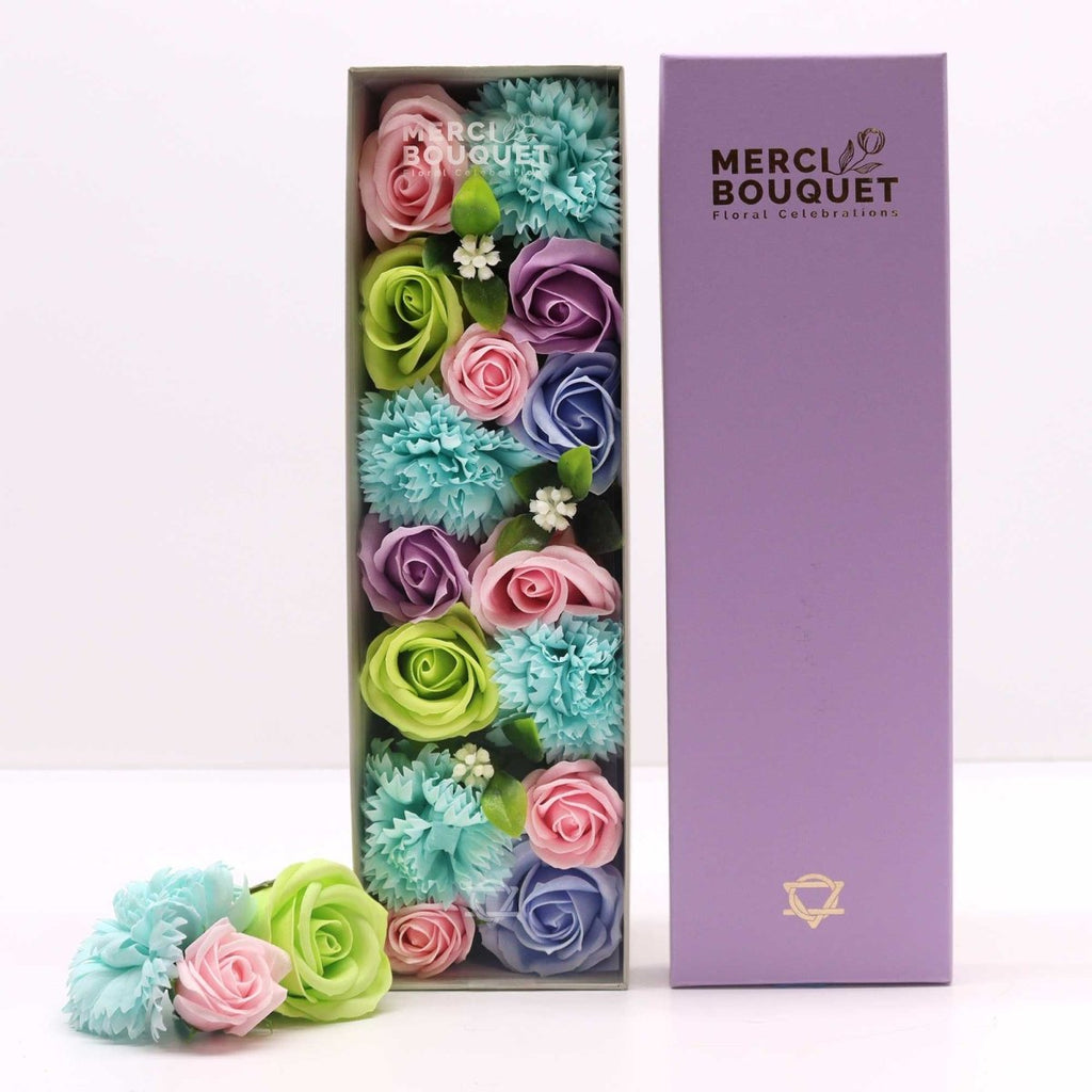 Long Box - Baby Blessings - BluesSoap Flower Gift BoxesHeart Notes