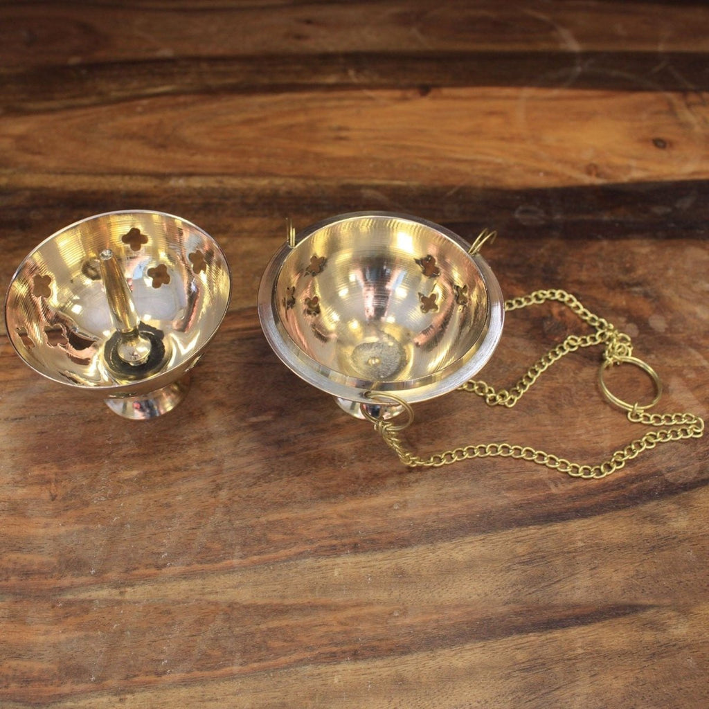Hanging Brass Incense BurnerTraditional Brass Incense BurnersHeart Notes