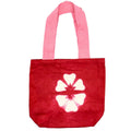 Natural Tye - Dye Cotton Bag (8oz) - 38x42x12cm - Maroon Flower - Pink HandleNatural Tie Dye Cotton BagsHeart Notes
