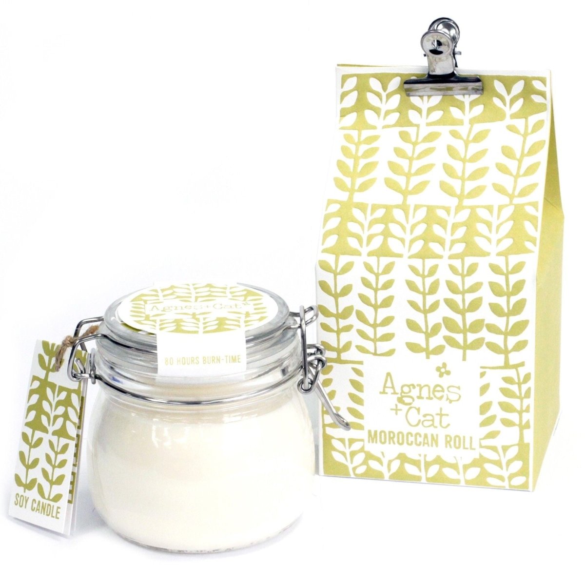 Agnes + Cat Kilner Jar Candle - Moroccan RollAgnes + Cat Soy Wax Kilner Jar Candles 400mlHeart Notes