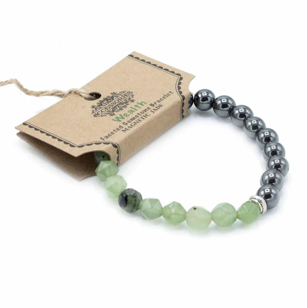 Faceted Gemstone Bracelet - Magnetic JadeFaceted Gemstone BraceletsHeart Notes