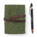 Fat Deckled Leather Notebook – Green Maze Pattern – 12.7×8.9 cmLeather Notebooks – Vintage Style JournalsHeart Notes