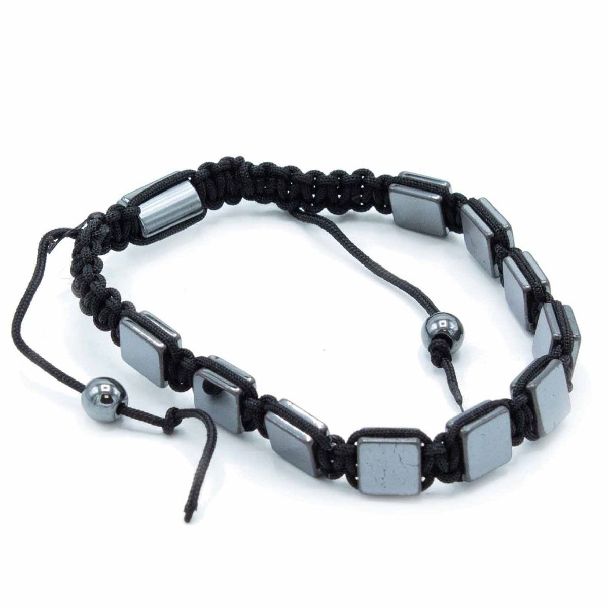 Magnetic Hematite Shamballa Bracelet - Flat CubesHematite Shamballa BraceletHeart Notes