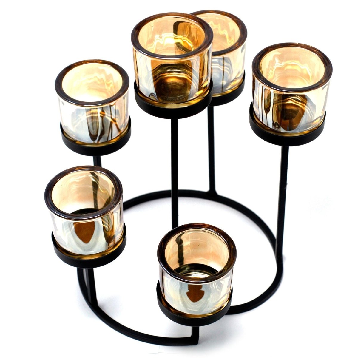 Centrepiece Iron Votive Candle Holder - 6 Cup Circle TreeCenterpiece Iron Votive Candle HoldersHeart Notes