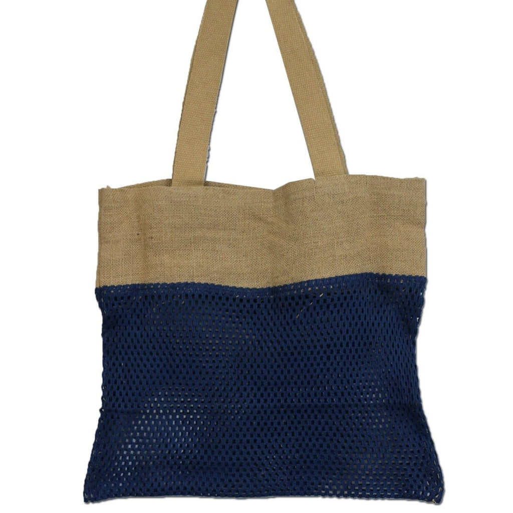 Pure Soft Jute and Cotton Mesh Bag - DenimPure Soft Jute and Cotton Mesh BagHeart Notes