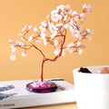 Lrg Gemstone Tree - Rose Quartz on Pink Agate Base (100 stones)Gemstone Wishing TreesHeart Notes