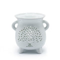 Cauldron Oil Burner - Tree of Life - WhiteVarious Shaped Ceramic Oil BurnersHeart Notes