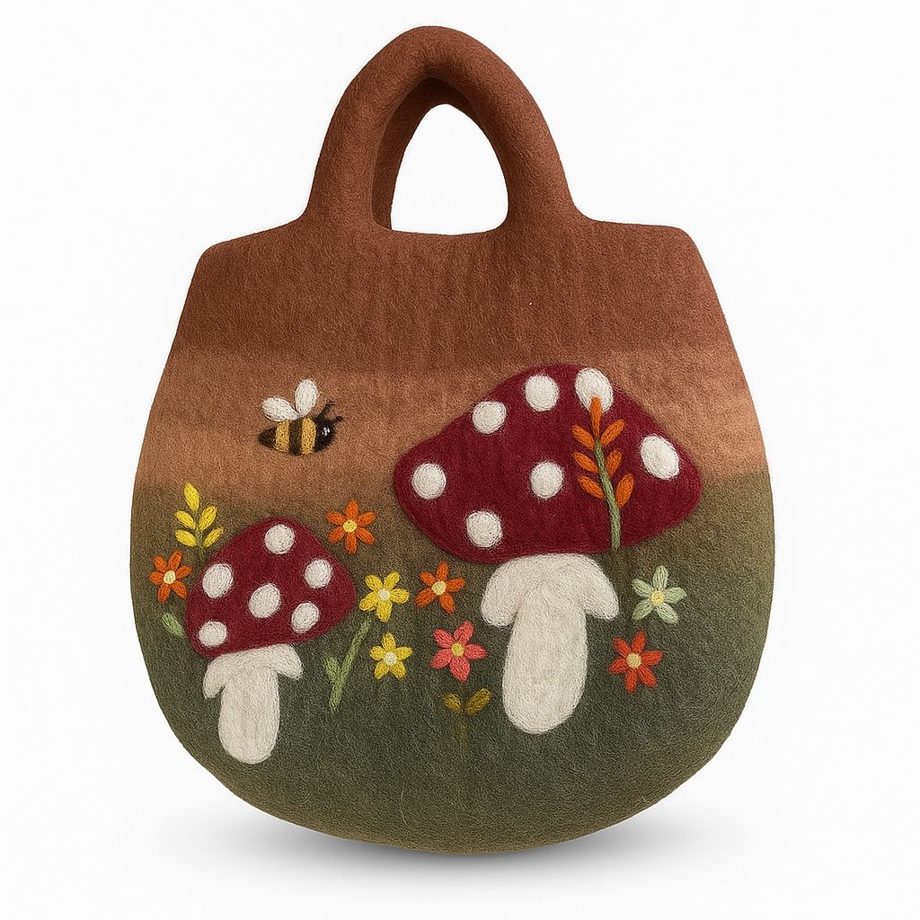 Mushroom Garden Felted BagFelted BagsHeart Notes