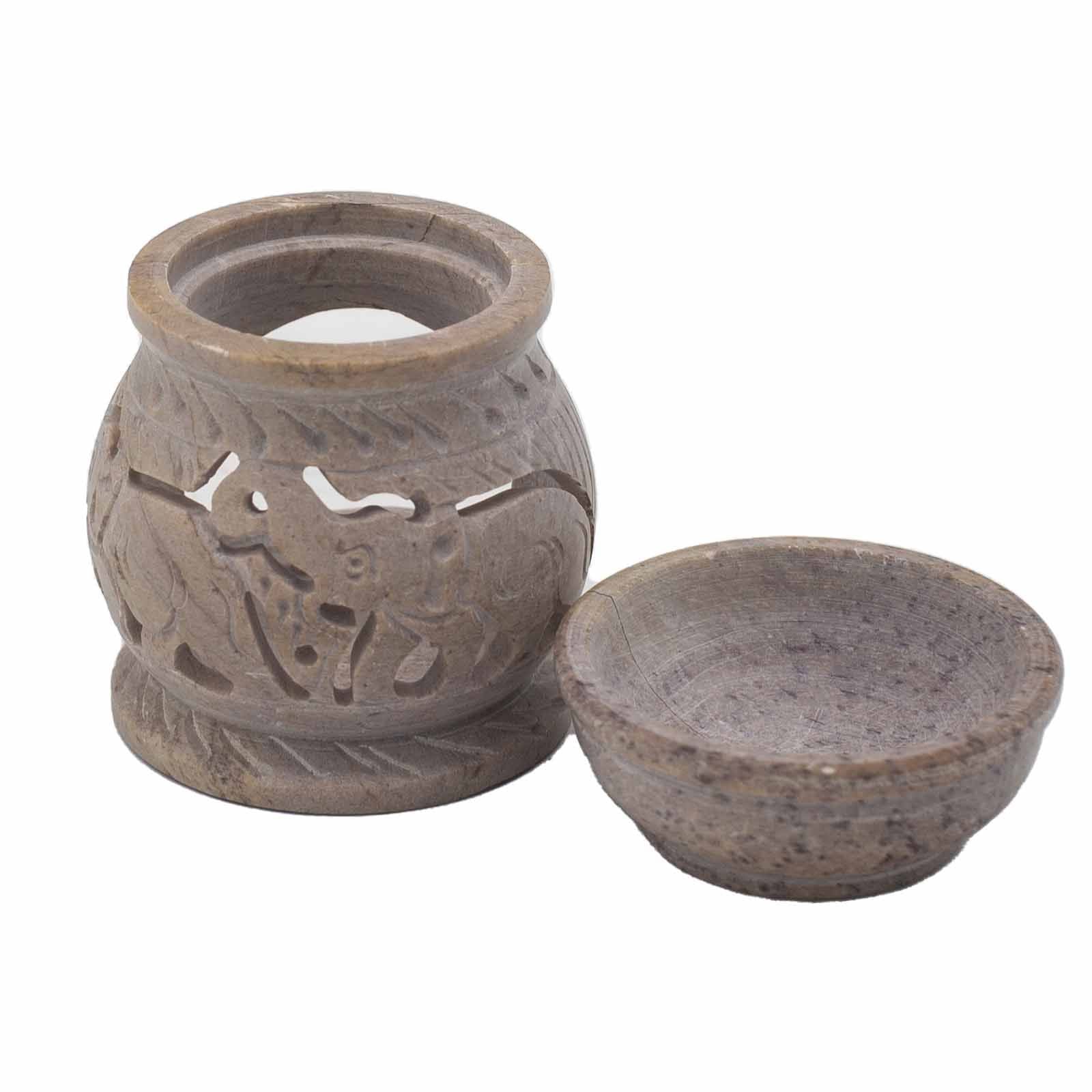 Small Soapstone Oil Burner 8cm - ElephantSoapstone Oil BurnersHeart Notes