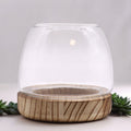 Small Terrarium on Natural Tung WoodGlass TerrariumsHeart Notes
