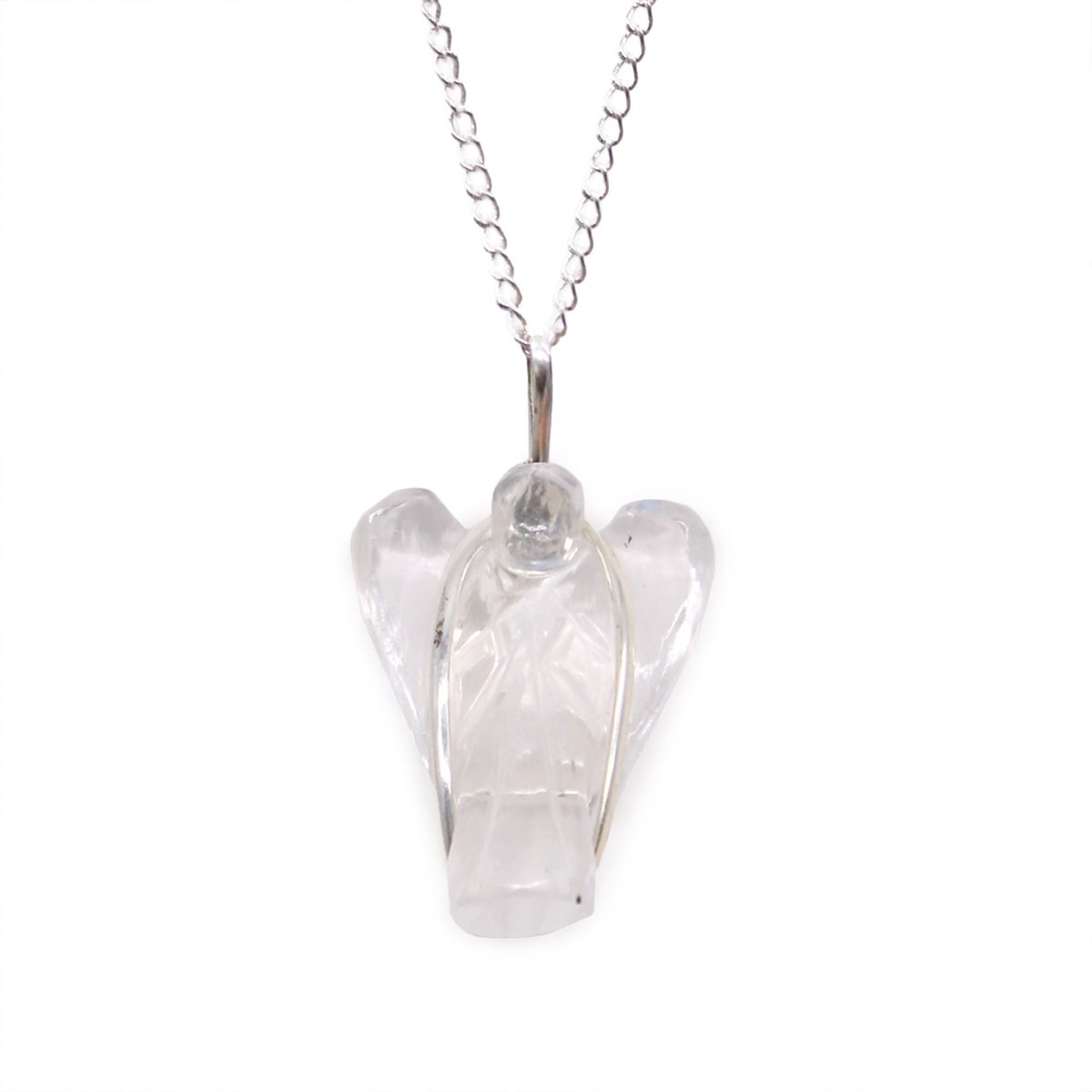Gemstone Guardian Angel Pendant - Rock QuartzGemstone Pendant JewelleryHeart Notes